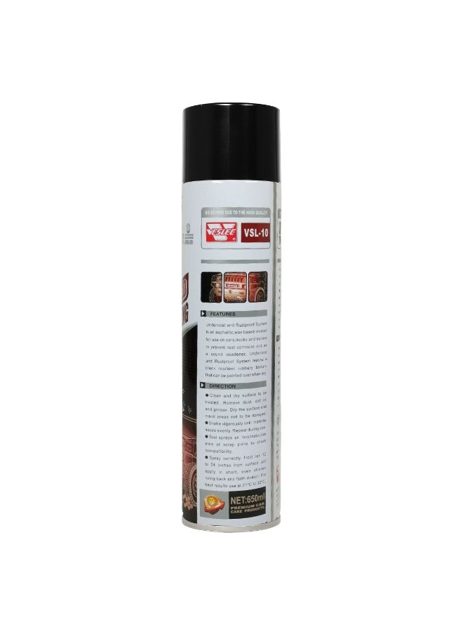 VESLEE Rubberized Undercoating Spray 650ml 3PCS Fast Dry Anti Rust Coating Waterproof Underbody Sealant Automotive Chassis Protector Sound Deadener Asphalt Based Impact Resistant Rustproof Car Truck SUV Frame Fender Protection Black - Image 2